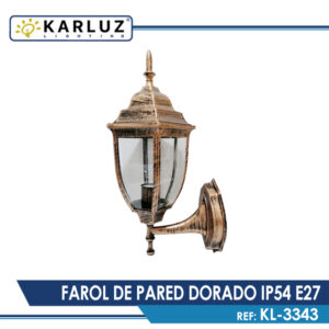 Farol De Pared Dorado Ip54 E27 | Karluz Deco